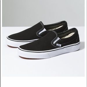 black vans slip ons